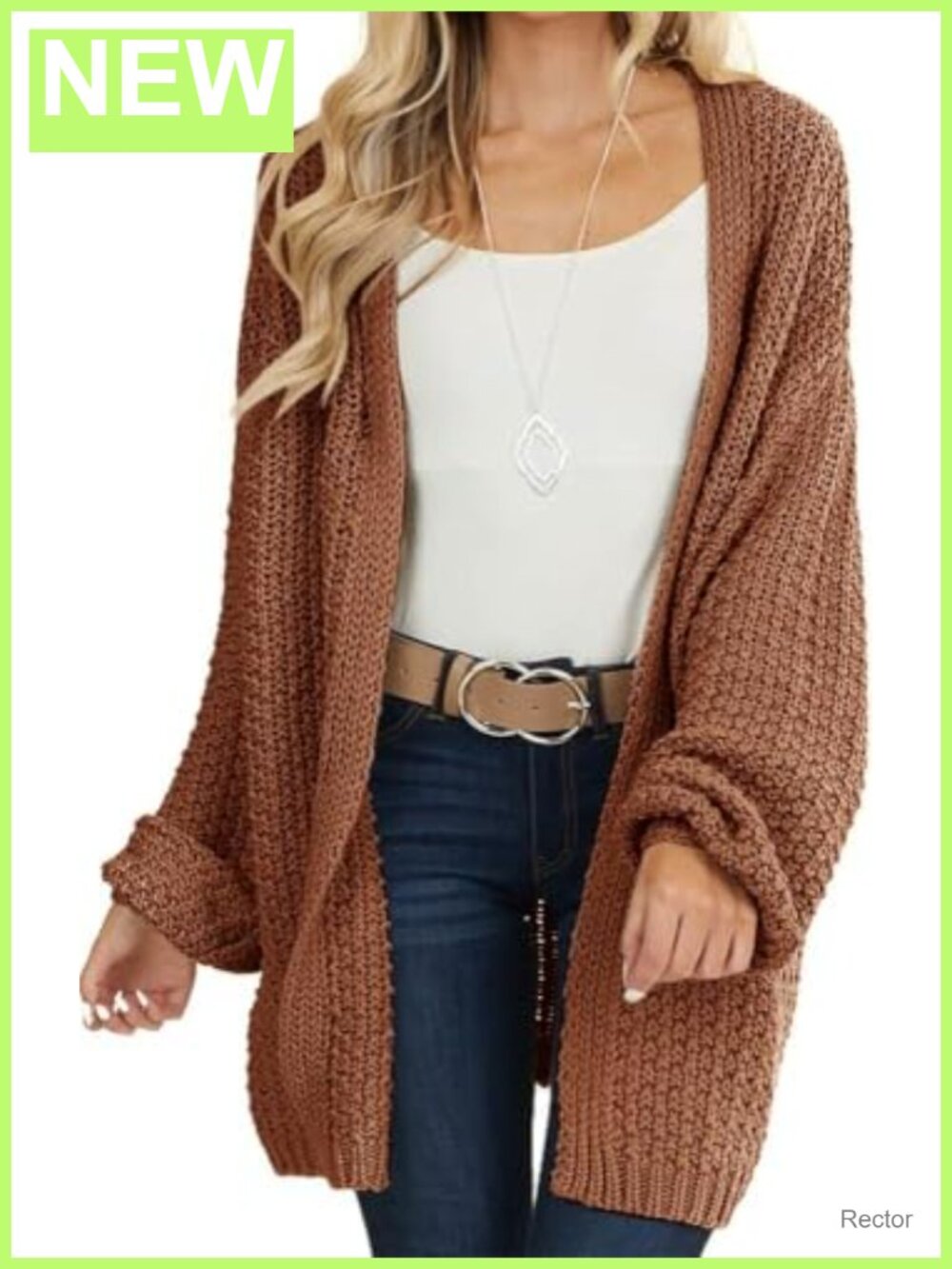 Oversized Open Front Chunky Knit Cardigan Long Sleeve Slouchy Lightweight